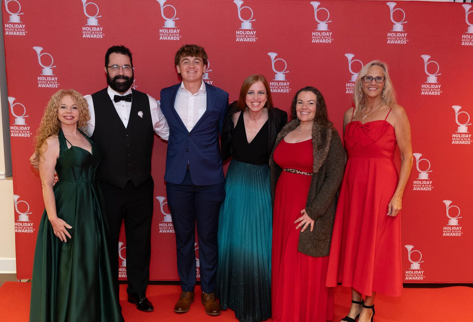 Guests gathered on the red carpet at the Holiday Music & Film Awards.